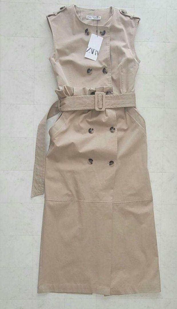 ZARA ギャバジンワンピース トレンチ 新品 匿名取引
