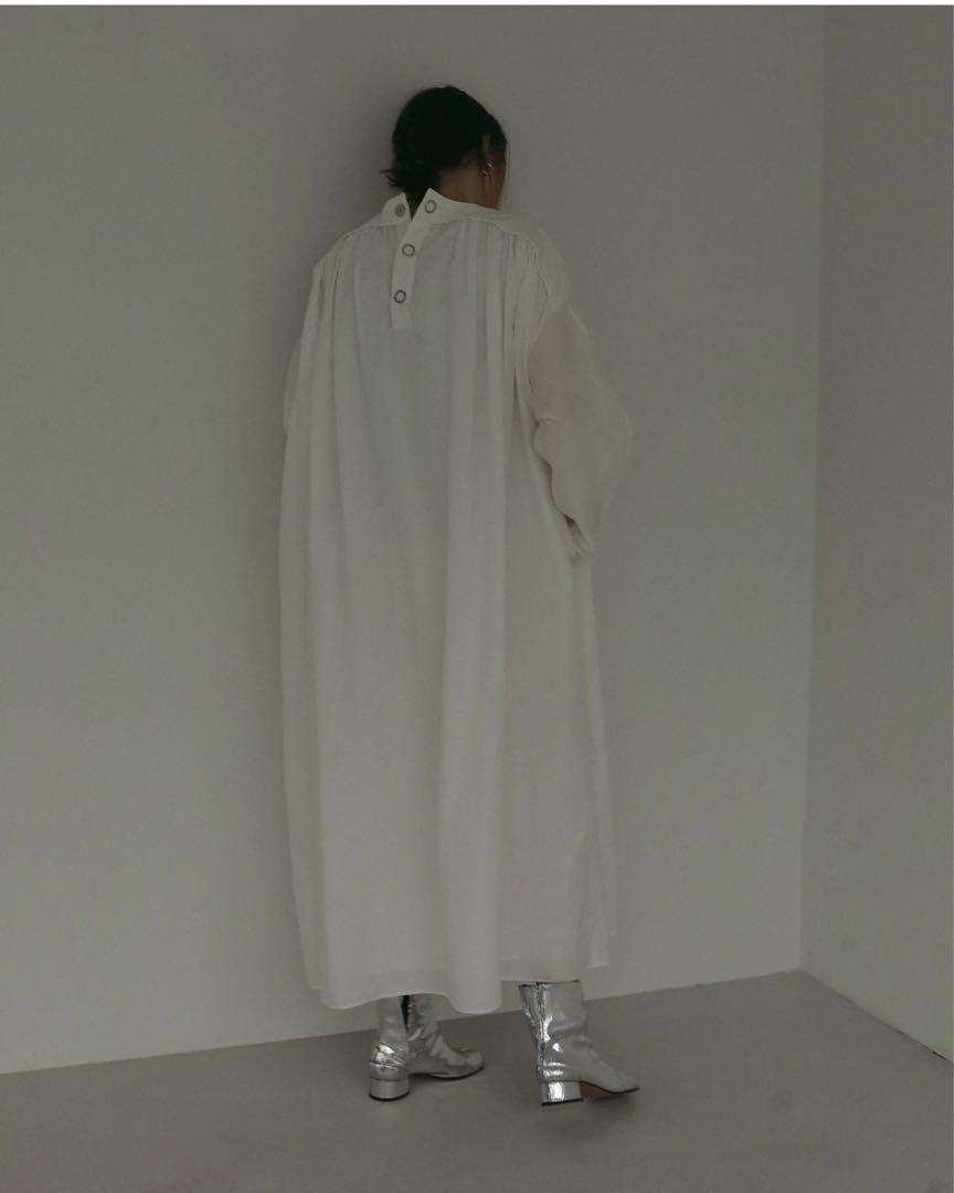 LOHEN ローヘン ヨークネックバックギャザーワンピース/ホワイト 画像10