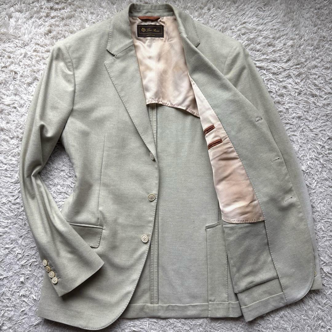 loro piana フィッシングジャケット ベージュ 4ポケット ハイク・ジャケット シルク / バージンウール ローズマリー
