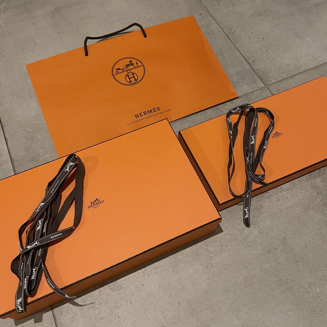 HERMÈS 箱 BOX オレンジショッピングバッグ 3個セット