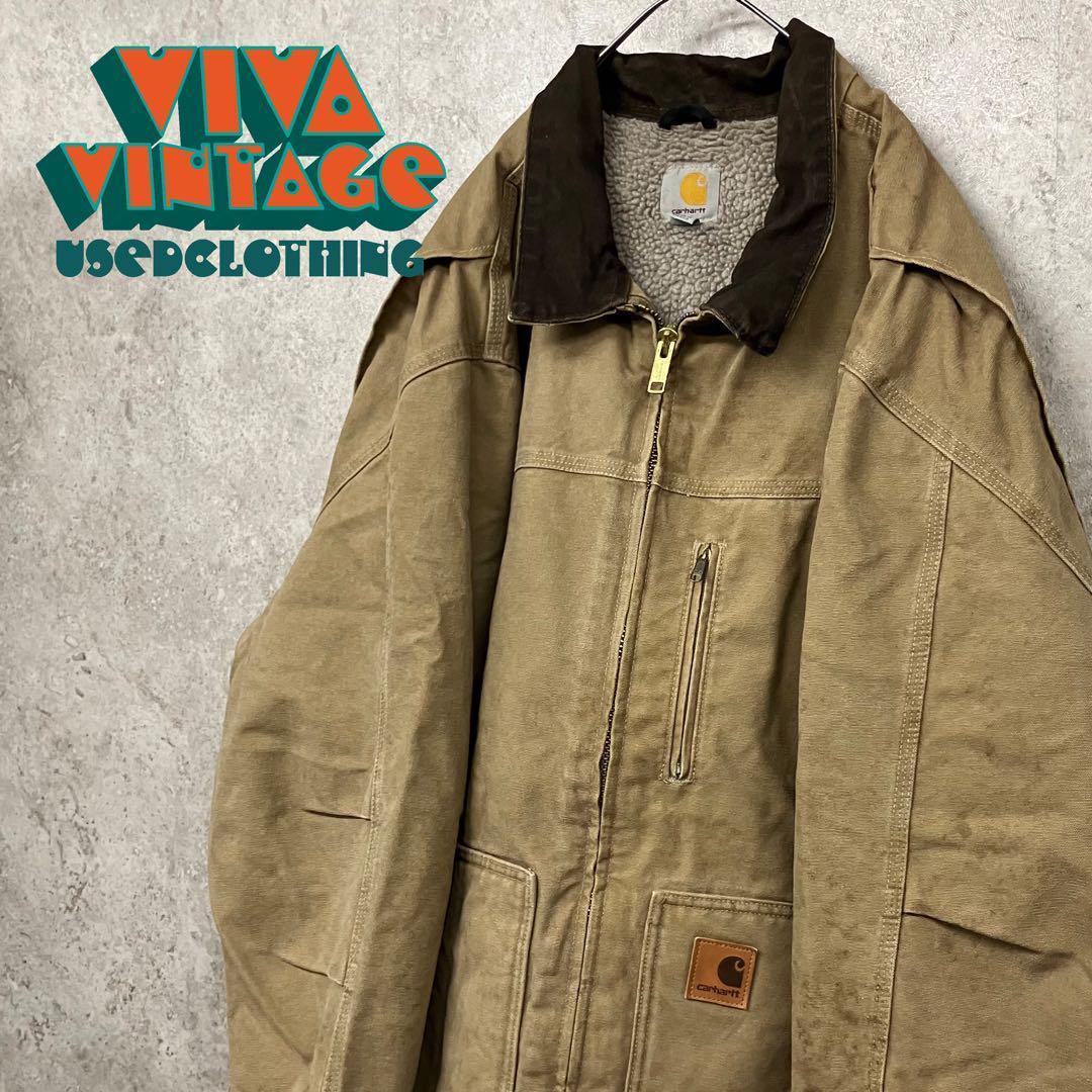 レア メキシコ製90s【古着】カーハート ダックジャケット ベージュ 3XL