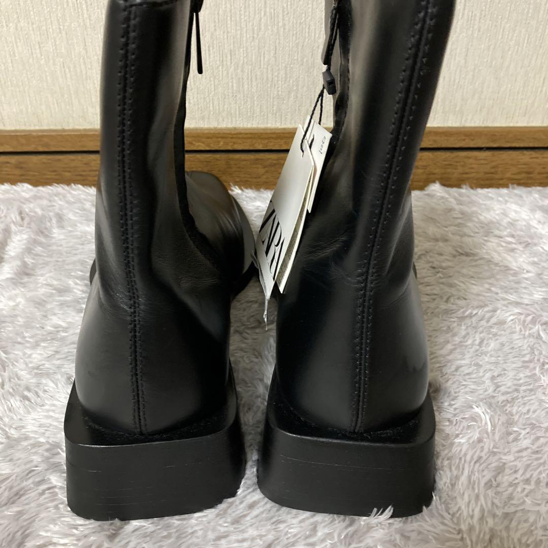 ジッパー ロングブーツ レディース ジョッキーブーツ ヒール