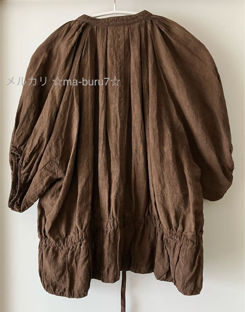 【Tabrik(タブリク)】リネンパフブラウス(泥染)