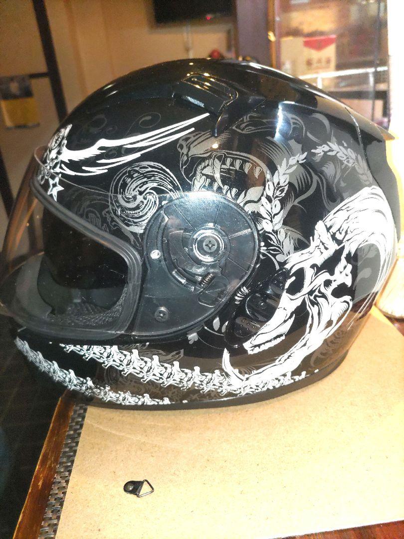 SG/PSC規格バイク用 フルフェイスヘルメットNINJA-SKULL ブラック
