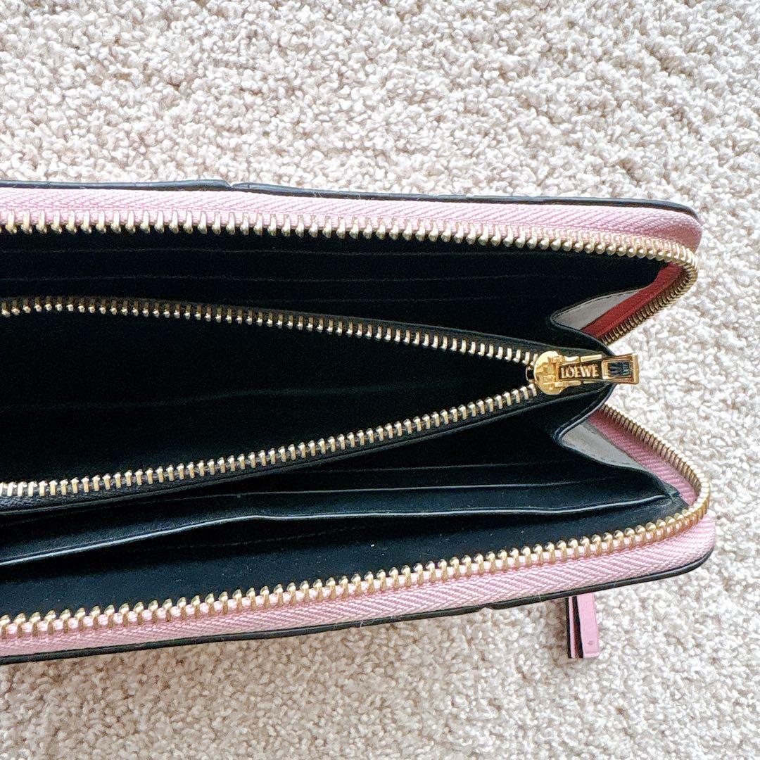 LOEWE 長財布 ピンク パズル