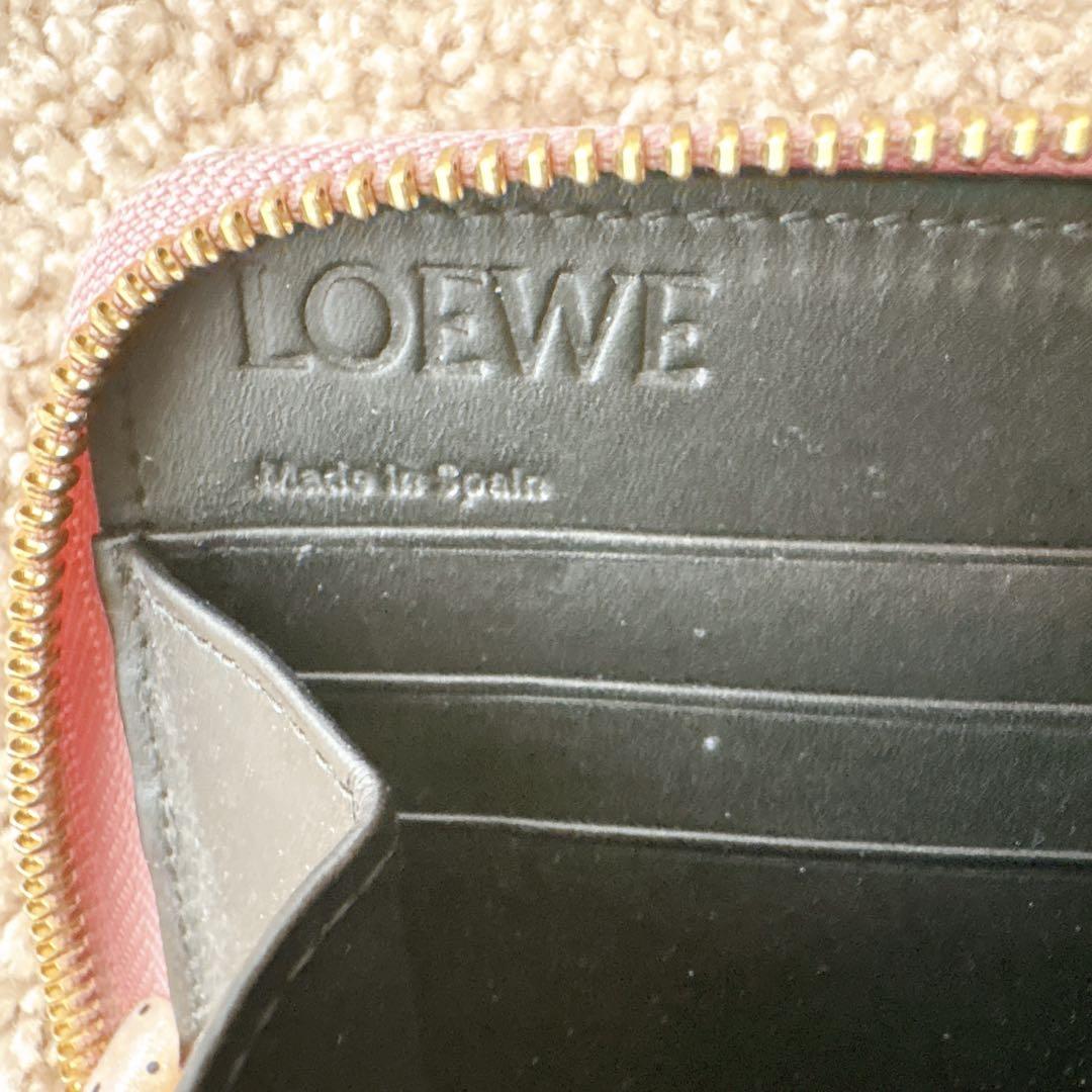 LOEWE 長財布 ピンク パズル