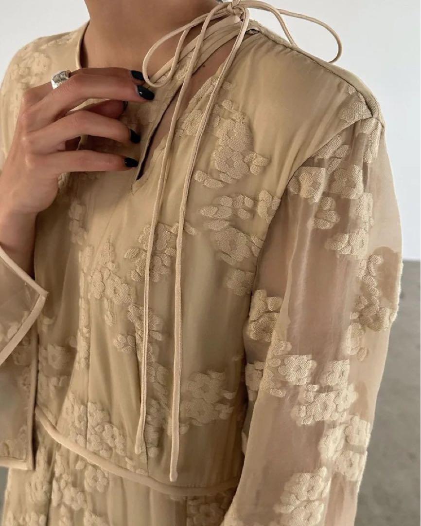 CLANE クラネワンピースBULGED FLOWER JACQUARD