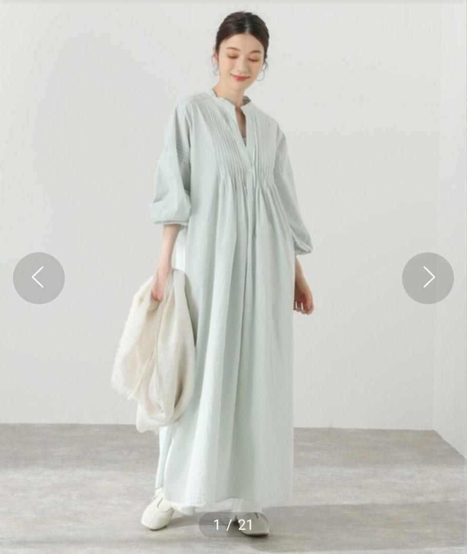 美品◆フレームワーク ゆったり タイプライターコットンAライン シャツワンピース