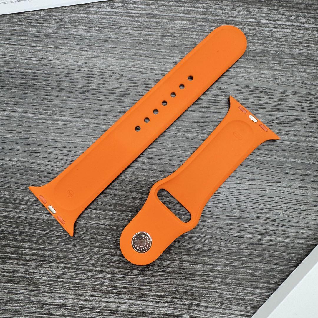 2654 ほほ未使用　Apple Watch エルメス　オレンジラバー