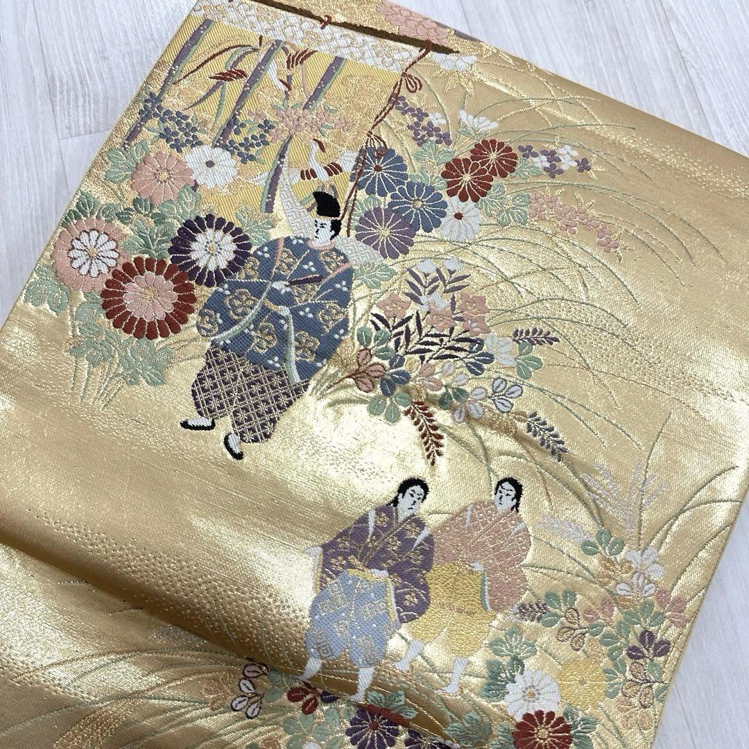 袋帯 煌びやか 大和屏風絵 六通 正絹 着物 RO-918 - メルカリ