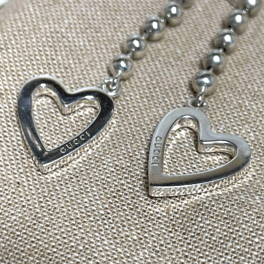 ハートドロップフックピアス ボールチェーン