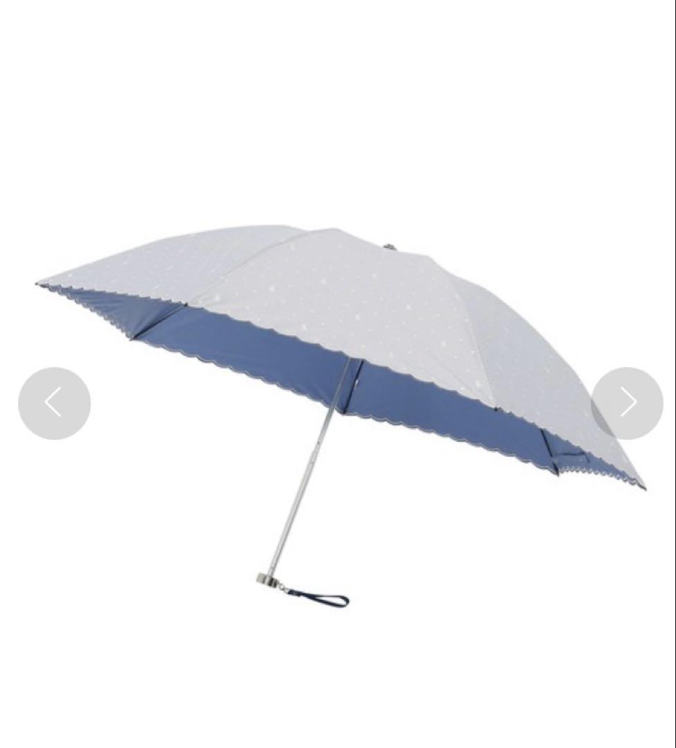 POLOラルフローレン白　ブルー ポニードット　ストライプ晴雨兼用折りたたみ傘