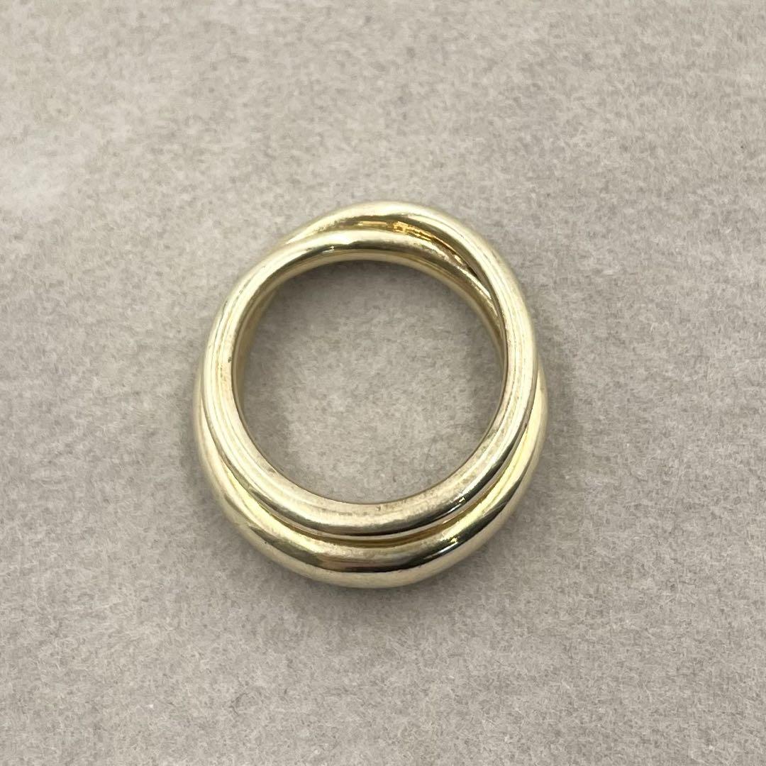 良質  美品】TEN テン リング クロス 変形 ゴールド シルバー925 12号 アクセサリー