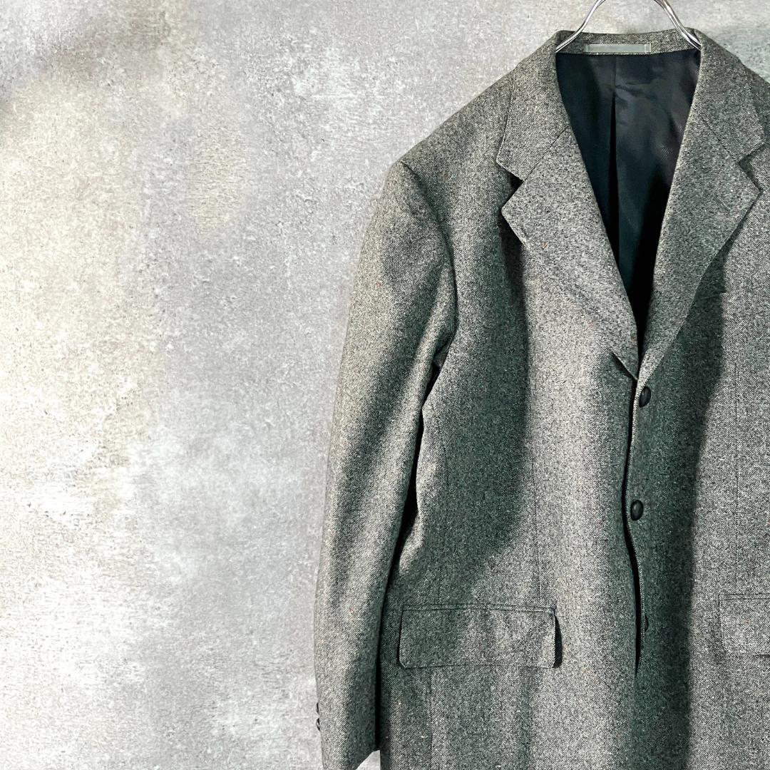 Kent　テーラードジャケット　長袖　グレー　無地　シングルボタン　毛