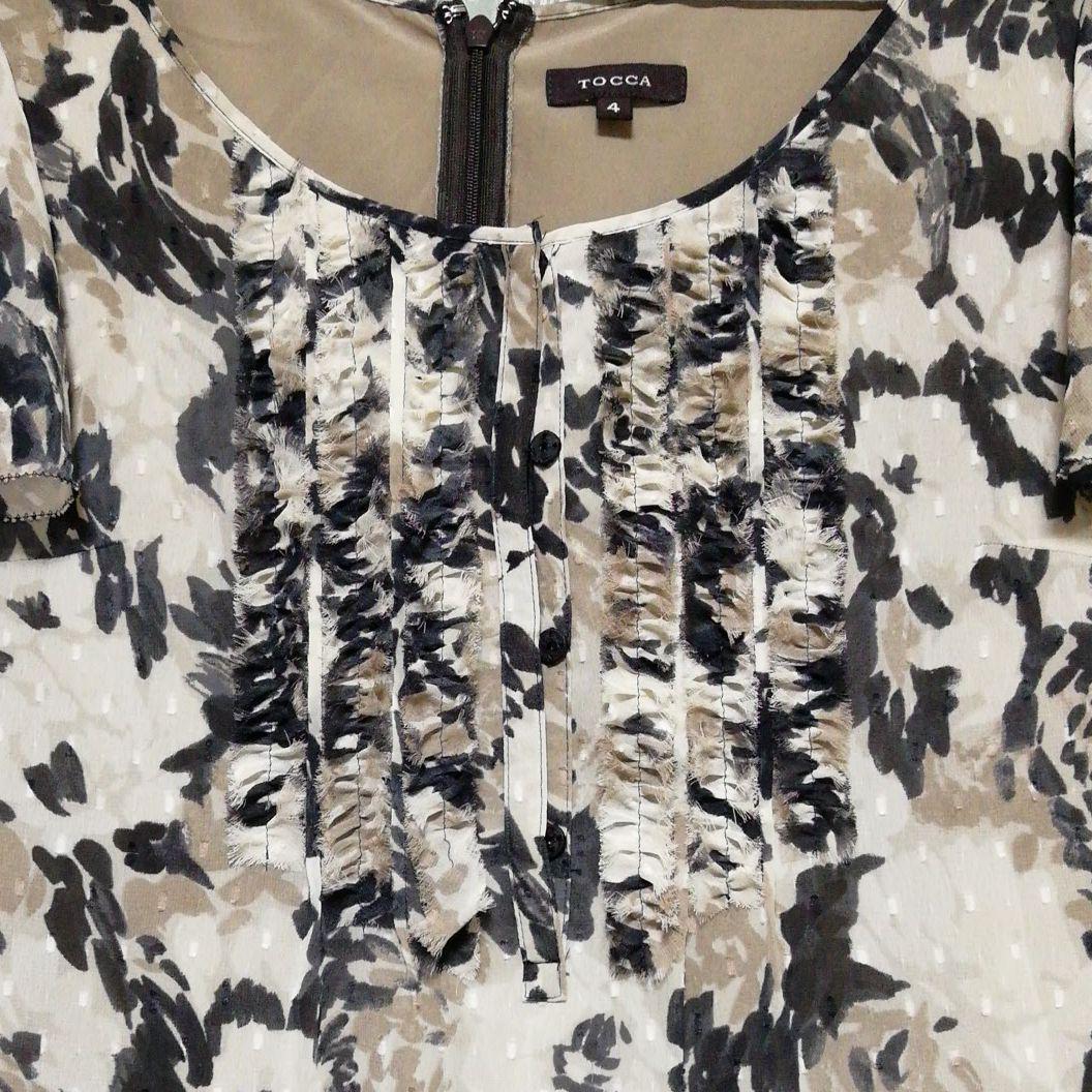 新品在庫 TOCCA サイズ 4 SC4ao-m23010614922 花柄ワンピース 正規店得価