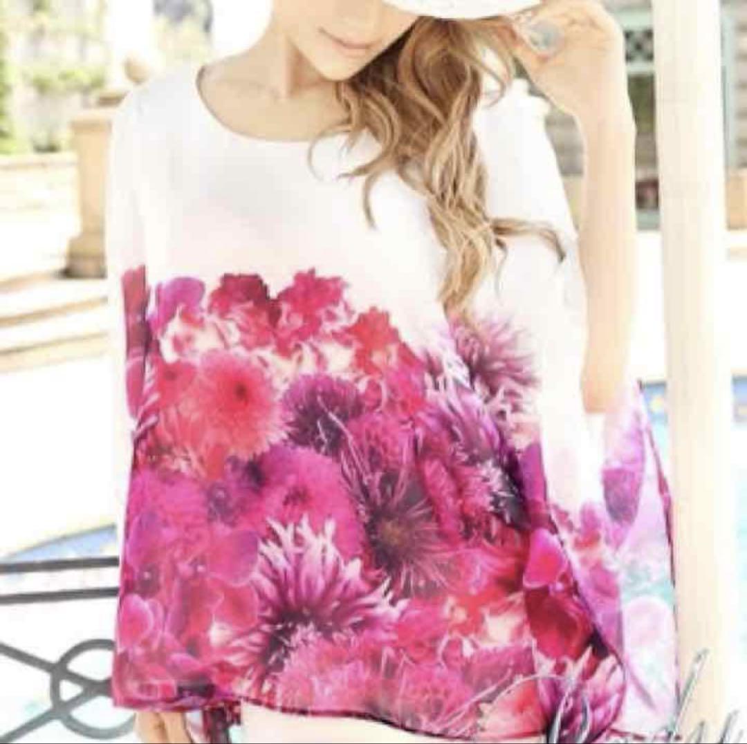 福袋 Rady♡リゾートフラワー♡チュニック♡シフォン トップス