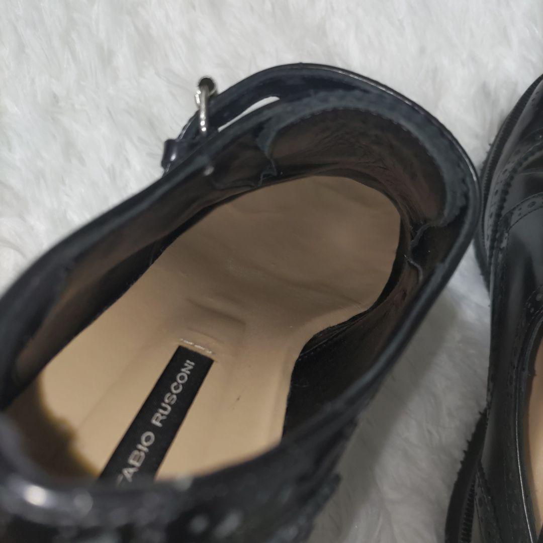 美品】FABIO RUSCONI ダブルモンクストラップ ローファー 黒