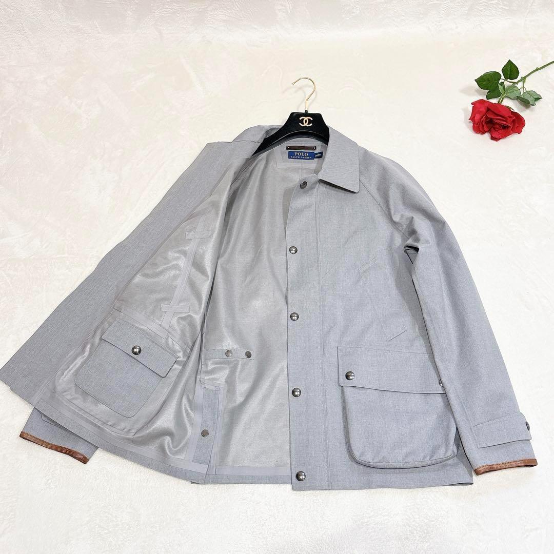 ほぼ未使用✨　ポロラルフローレン　ウール　ゴム引き　ジャケット　レザー　XL