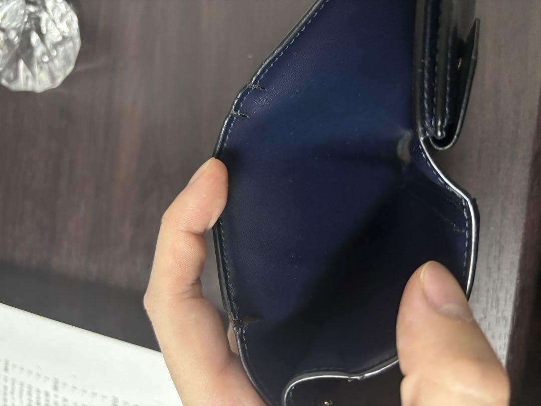 yuhaku 財布　三つ折り　青　メンズ