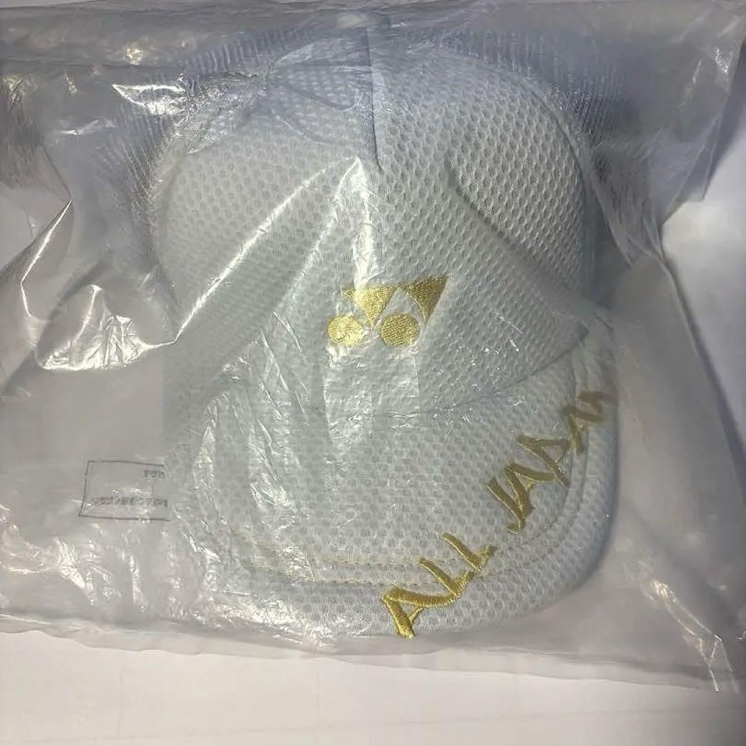 新品未使用 YONEX ALL JAPAN メッシュキャップホワイト×ゴールド