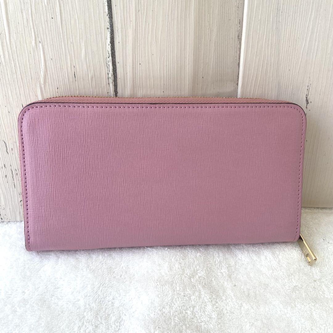 極美品　フルラ　FURLA レザー　長財布　ピンク　レザー