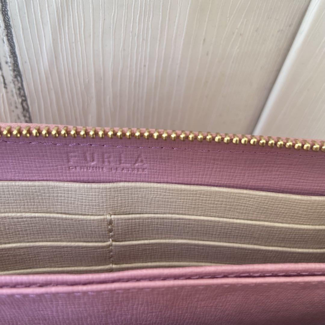 極美品　フルラ　FURLA レザー　長財布　ピンク　レザー