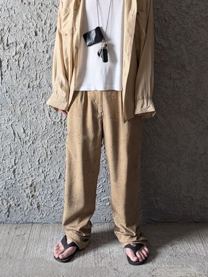 Designed pattern silk easy slacks