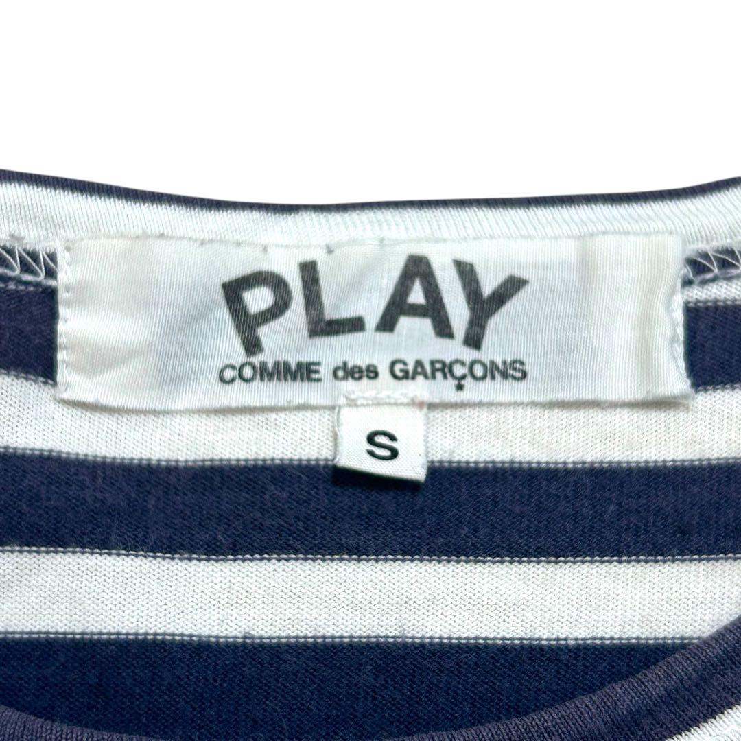 PLAY COMME des GARCONS ボーダーTシャツ　刺繍　ロンT S