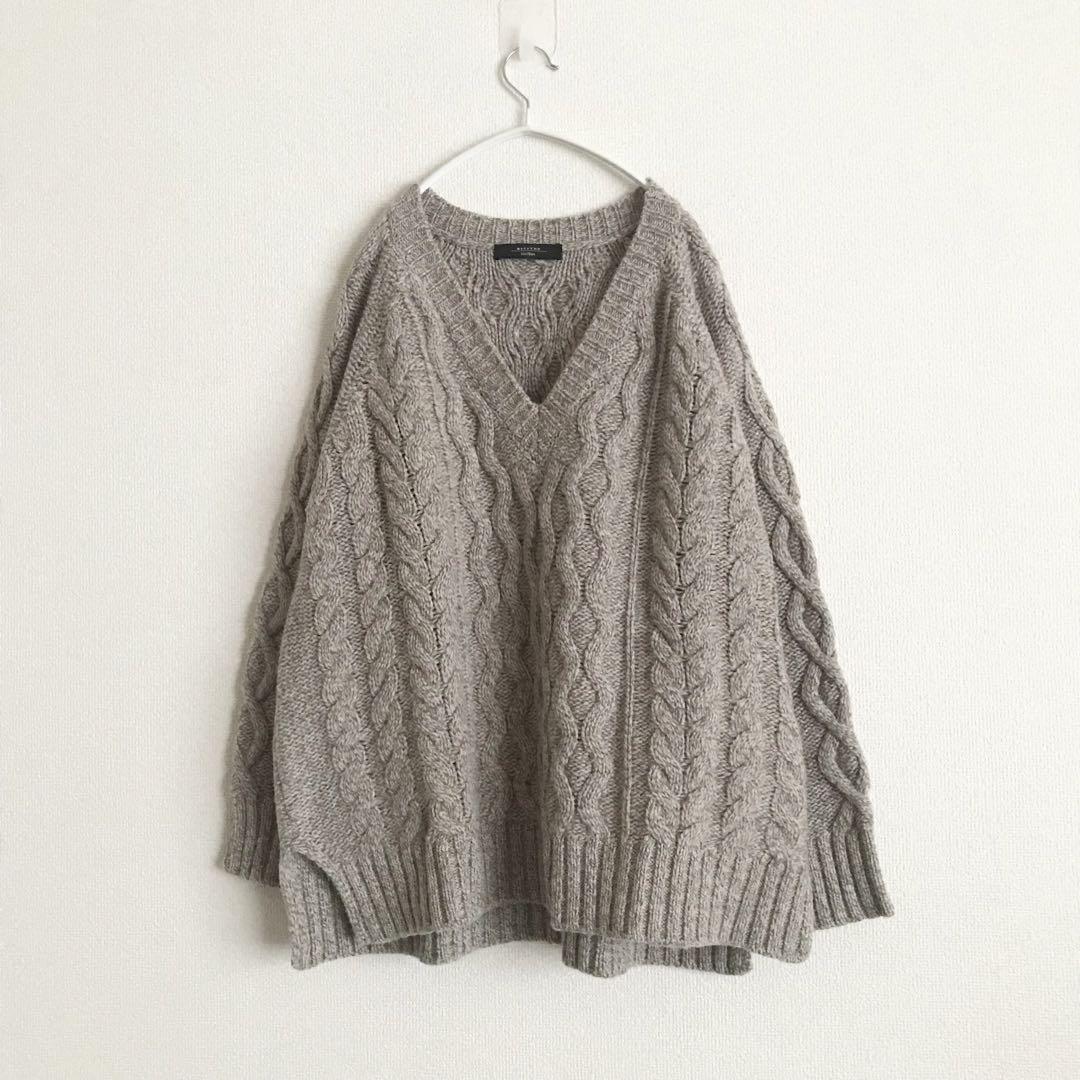 MAXMARA マックスマーラ　ウール　ケーブルニットプルオーバー