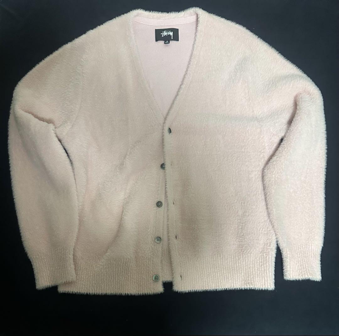 トップス STUSSY SHAGGY CARDIGAN pink S