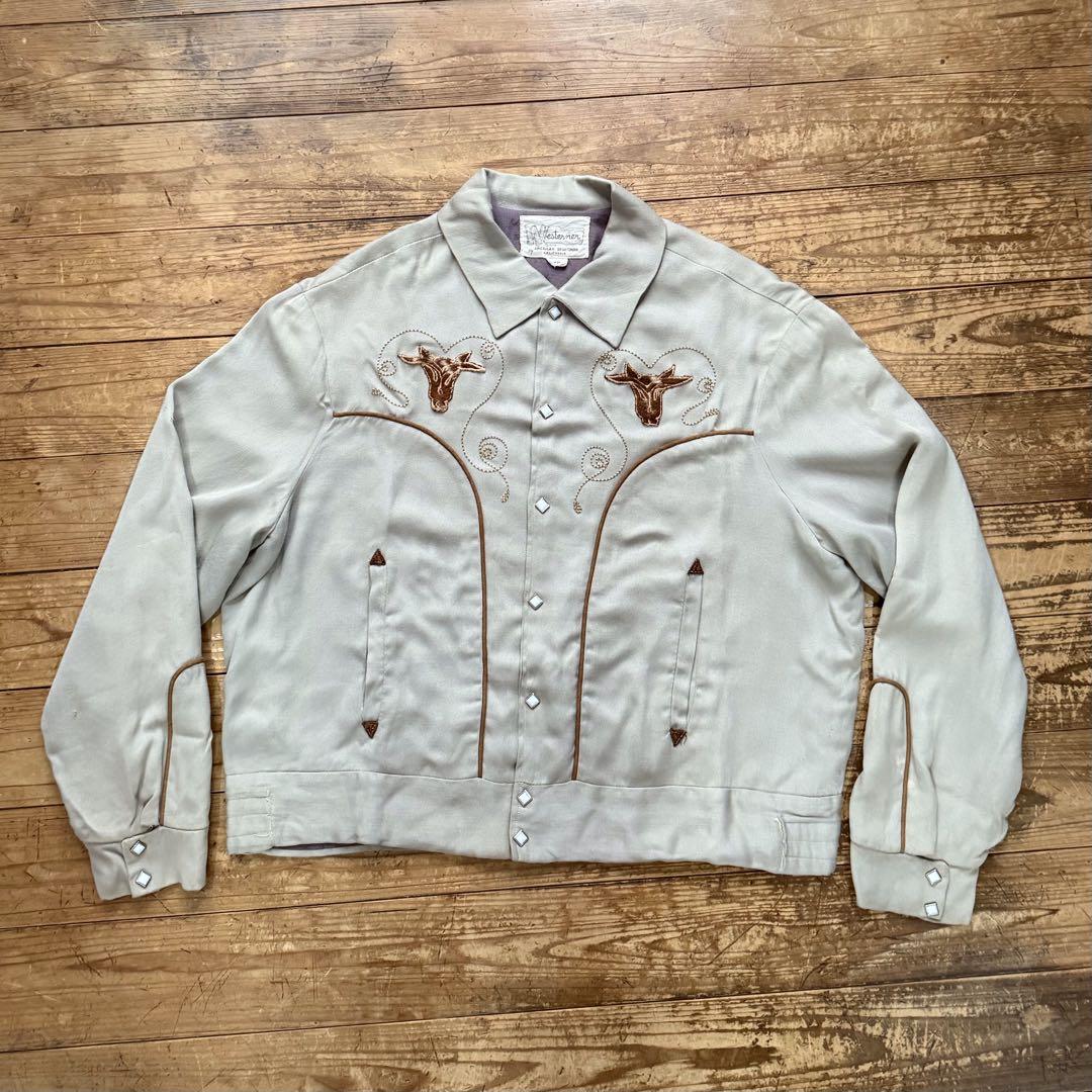 激レア 50s レーヨンギャバ　ギャバジャン ロカビリー 50s ギャバジンジャケット ギャバジャン vintage ロカビリー