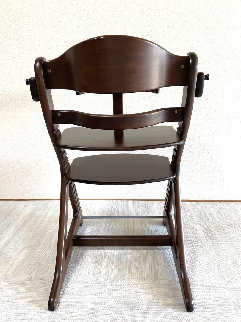 大和屋　すくすくチェアプラス　ダークブラウン　テーブル付