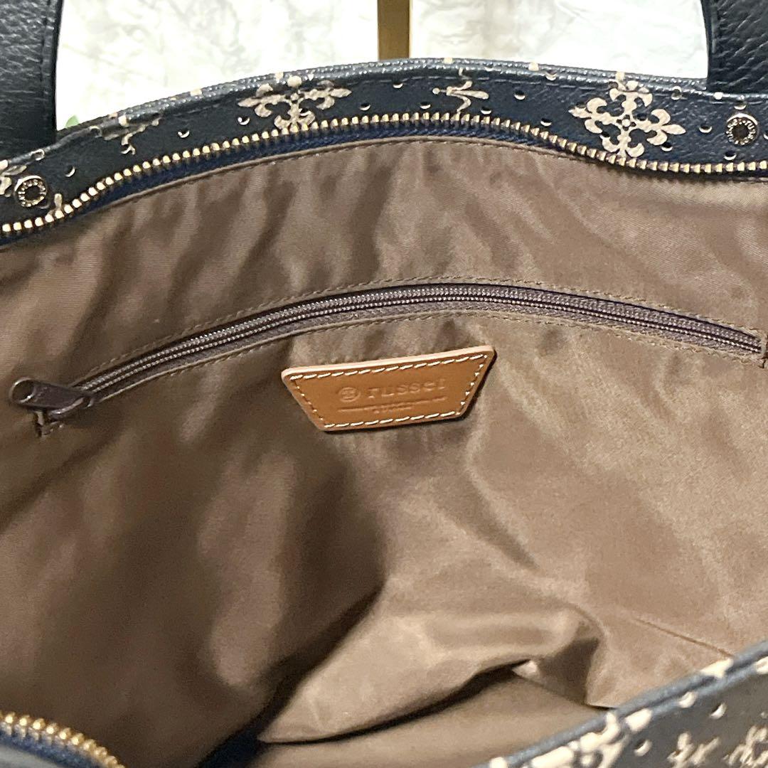 美品 ラシット パンチング トートバッグ モノグラム レザー A4