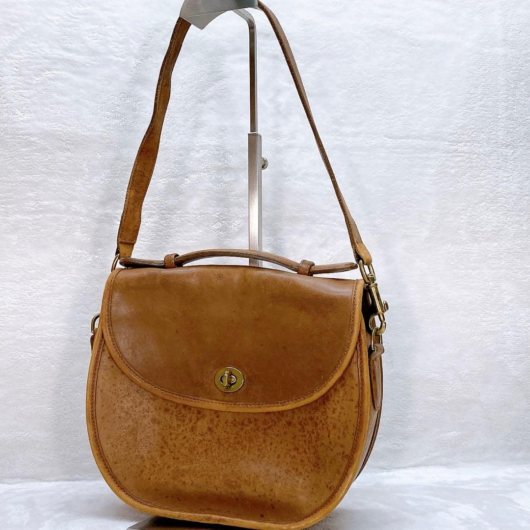 COACH コーチ ショルダーバッグ ターンロック レザー ブラウン