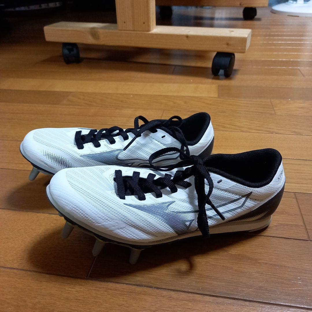 【美品】Mizuno スパイクシューズ ホワイト 7スパイク