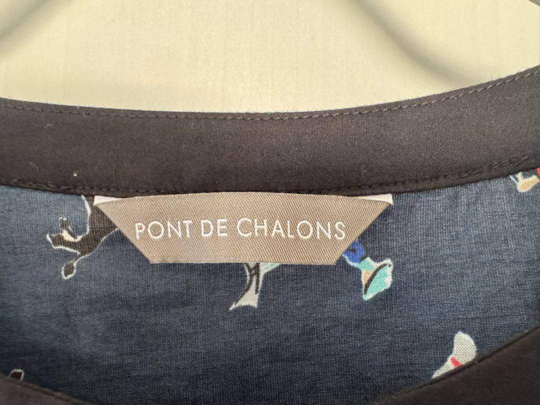 PONT DE CHALONS ポンデシャロン　コットン散歩柄ワンピース