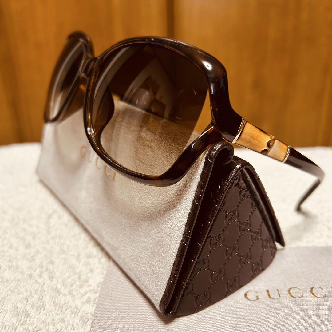 美品 GUCCI グッチ サングラス バンブー