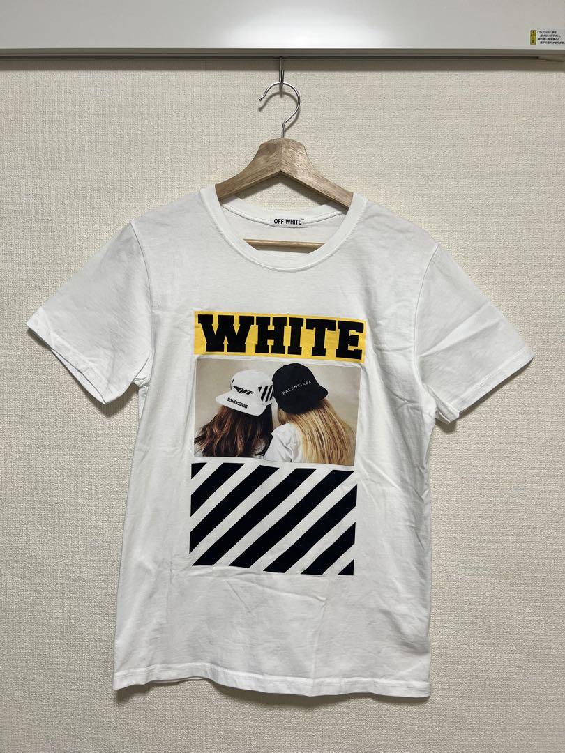 新作☆【Off-White】プリント Tシャツ OFFWHITE(オフホワイト) 胸プリントTシャツ ホワイト サイズ S