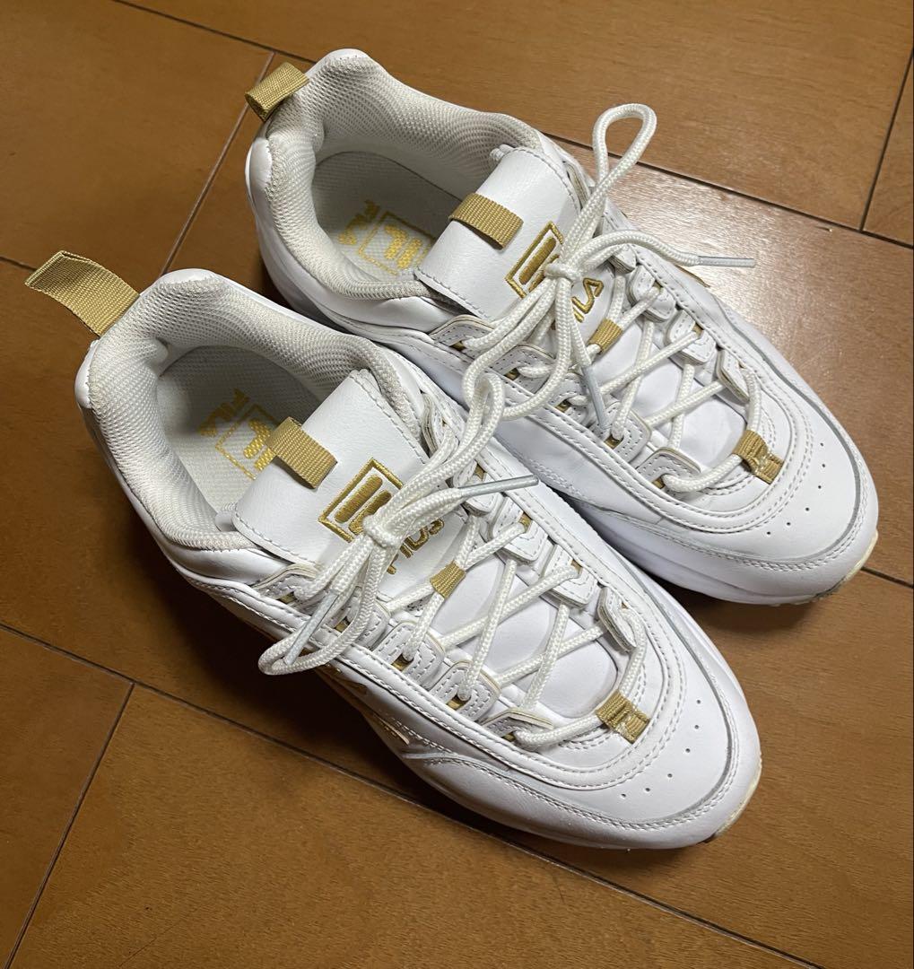 FILA ゴールド ホワイト 靴 26.0