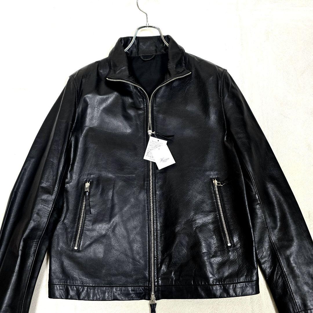 タグ付未使用品 ハリス レザージャケット ライダース カウレザー ブラック 42
