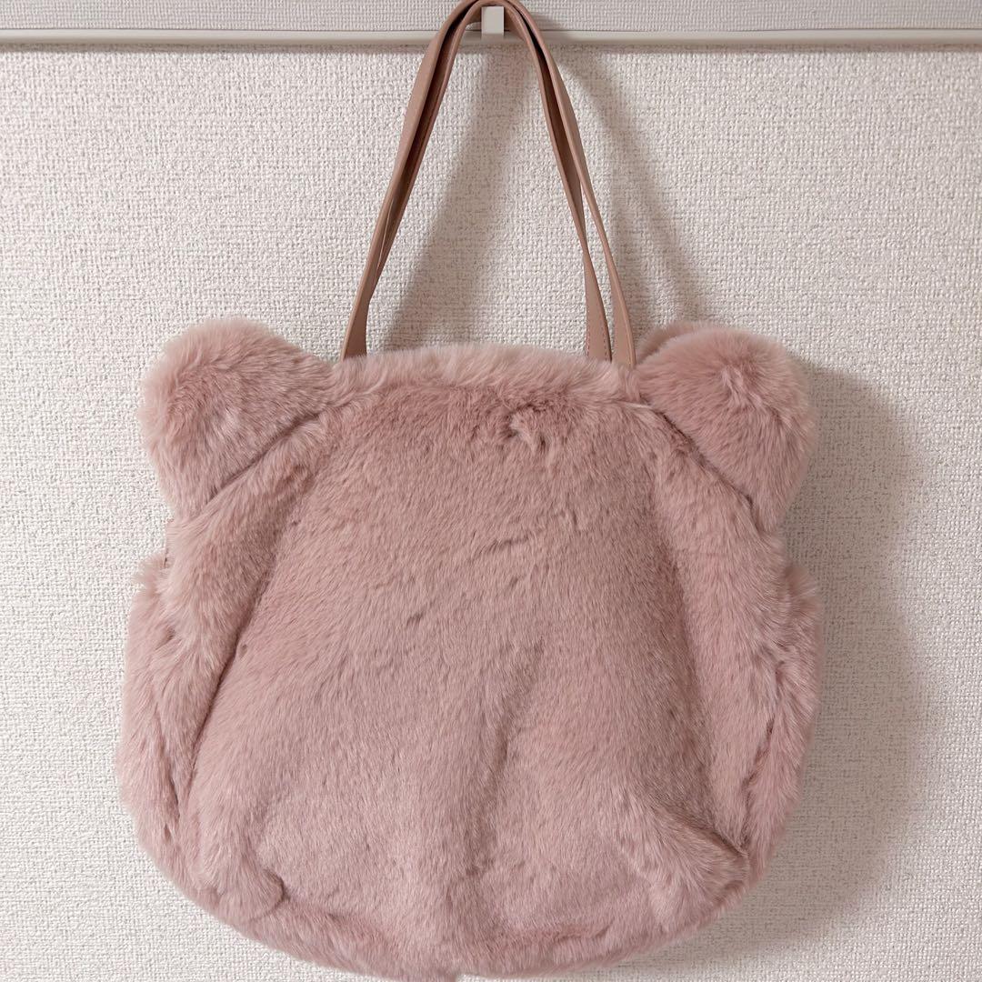 PINK HOUSE 青木美沙子コラボ　くまみみファーバッグ