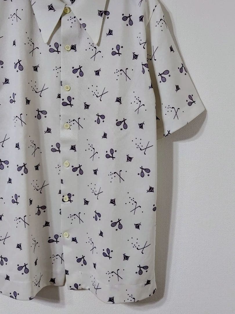 希少 60年代〜 IZOD USA製 アイゾッド ヴィンテージ 総柄 半袖シャツ