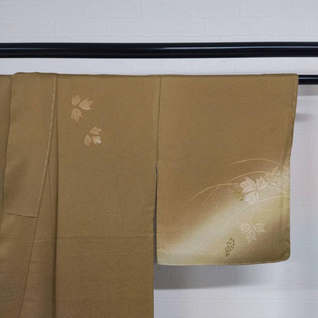 専用ページ付け下げ  裄69紋無し ぼかし染め 縮緬 金彩 広衿 袷 U-429