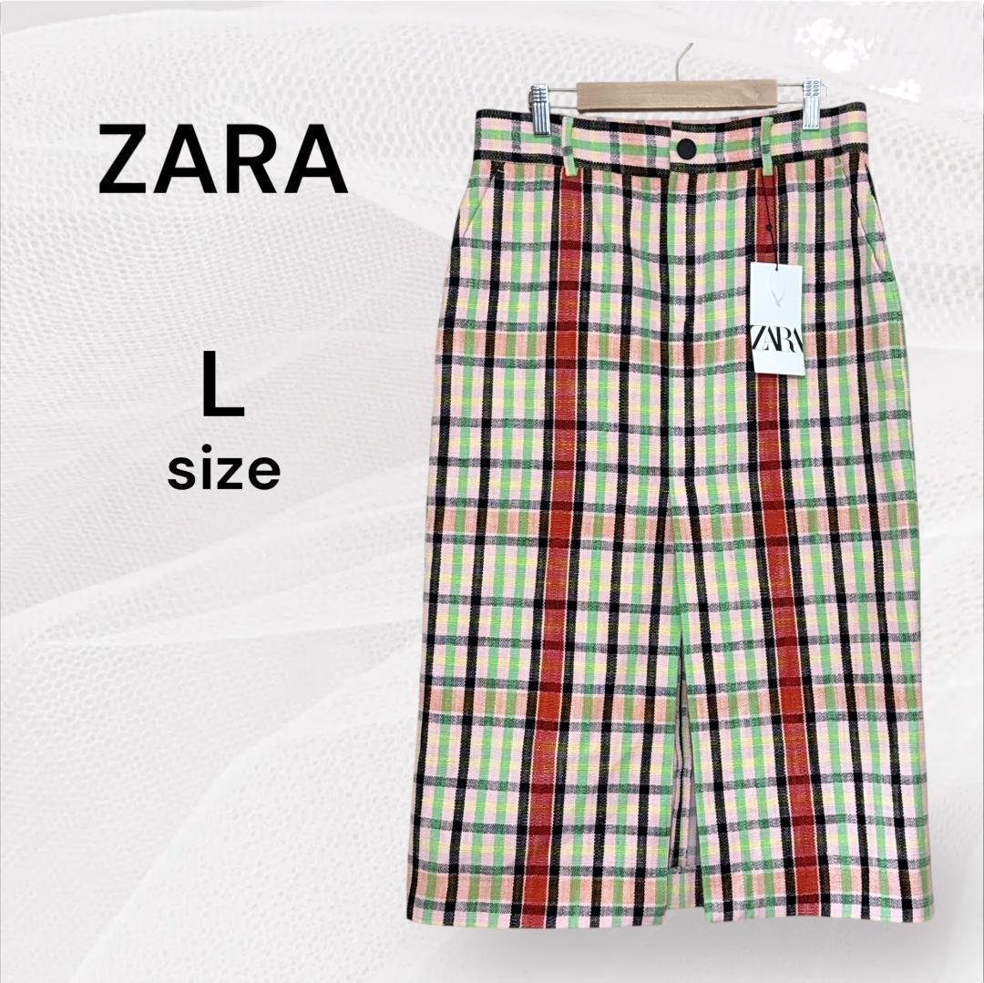 TRANS WORK タイトスカート チェック柄 ひざ丈 未使用 ZARA ザラ 新品 チェック柄 タイトスカート L ひざ丈 - メルカリ