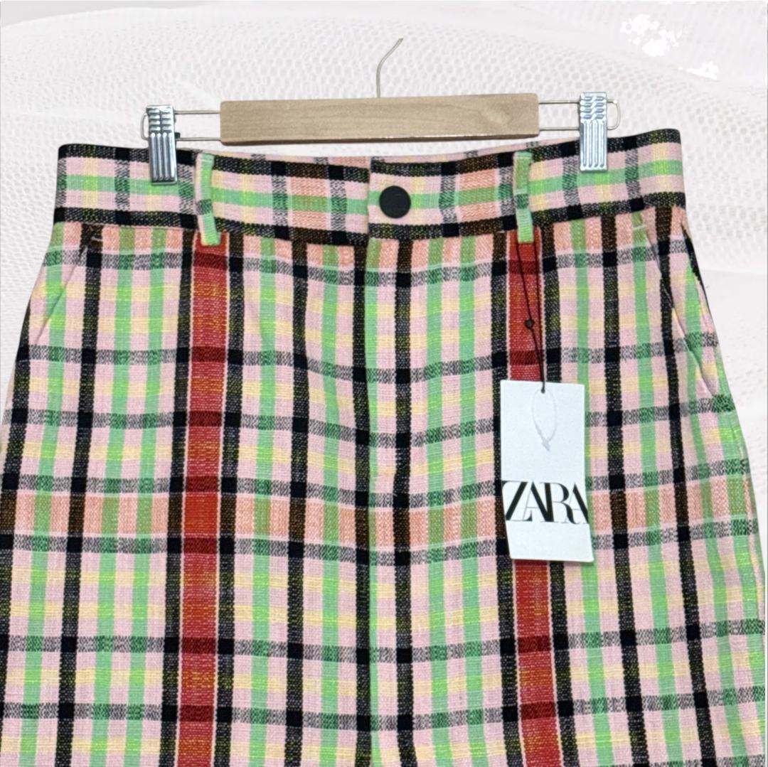 TRANS WORK タイトスカート チェック柄 ひざ丈 未使用 ZARA ザラ 新品 チェック柄 タイトスカート L ひざ丈 - メルカリ