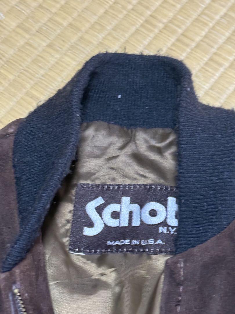 【古着】 Schott ダークブラウン スエードジャケット