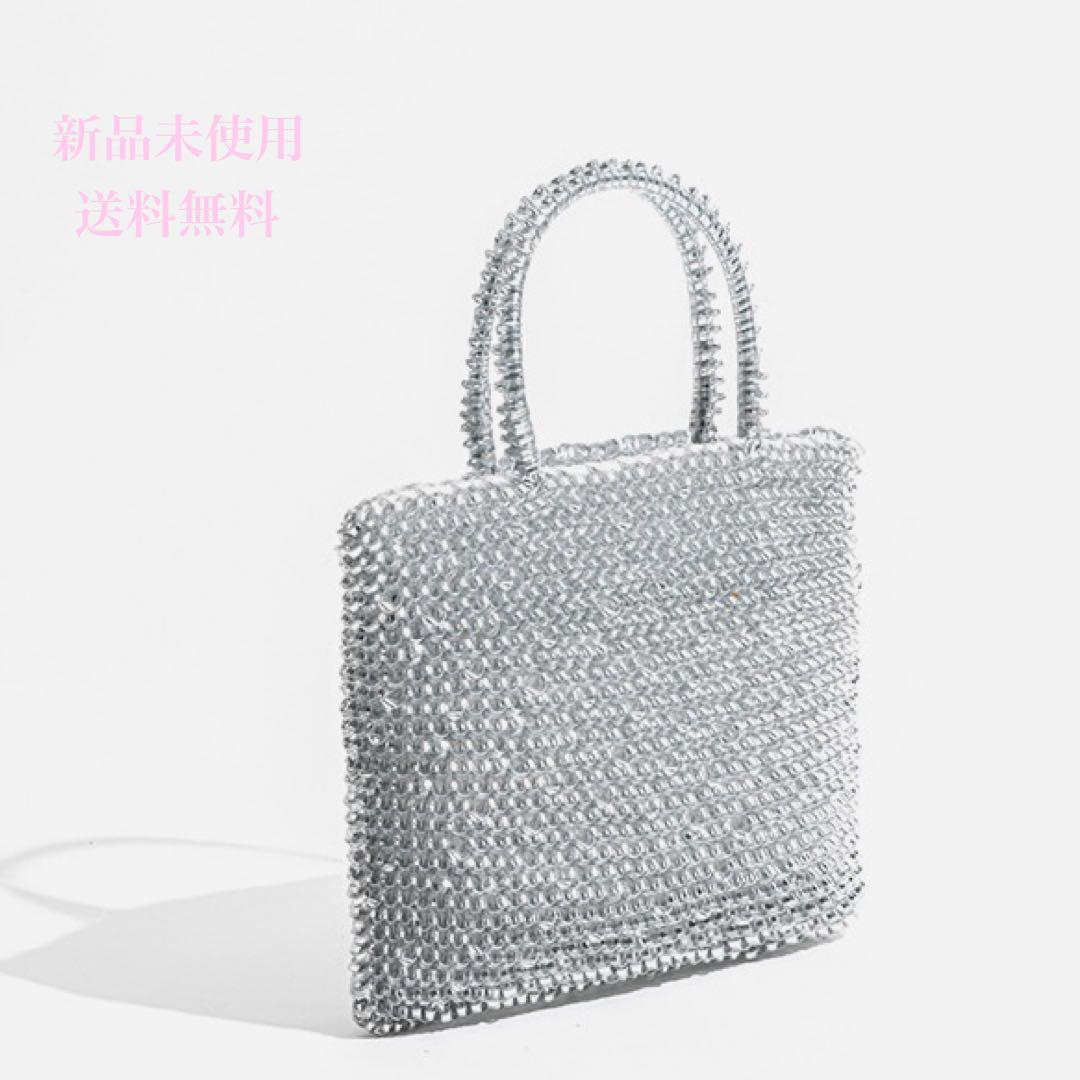 《大人気》アンテプリマ似 ワイヤーバッグ ショルダーバッグ シルバー 2way