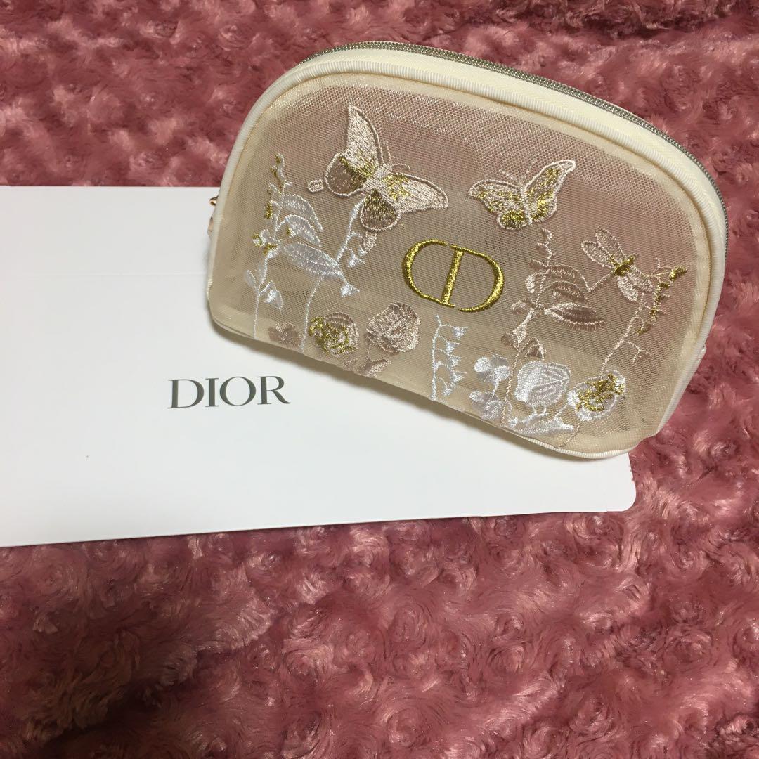 Dior 刺繍メッシュポーチ - メルカリ