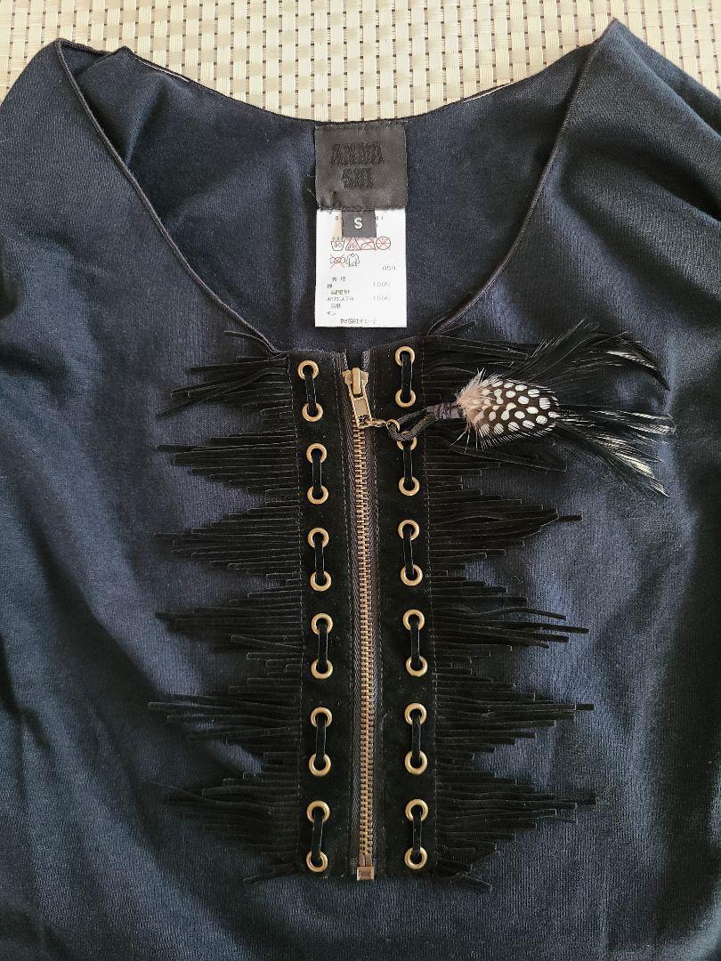 新品未使用】ANNA SUI タンクトップ ジッパー羽根付き 黒 Sサイズ クリアランス大特価 タンクトップ ジッパー羽根付き 黒 Sサイズ SUI 【新品未使用】ANNA Tシャツ/カットソー(半袖/袖なし)