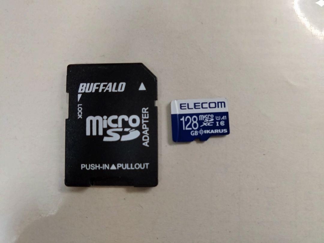 ELECOM 128GB microSDXCカード + サイズ変換 動作確認